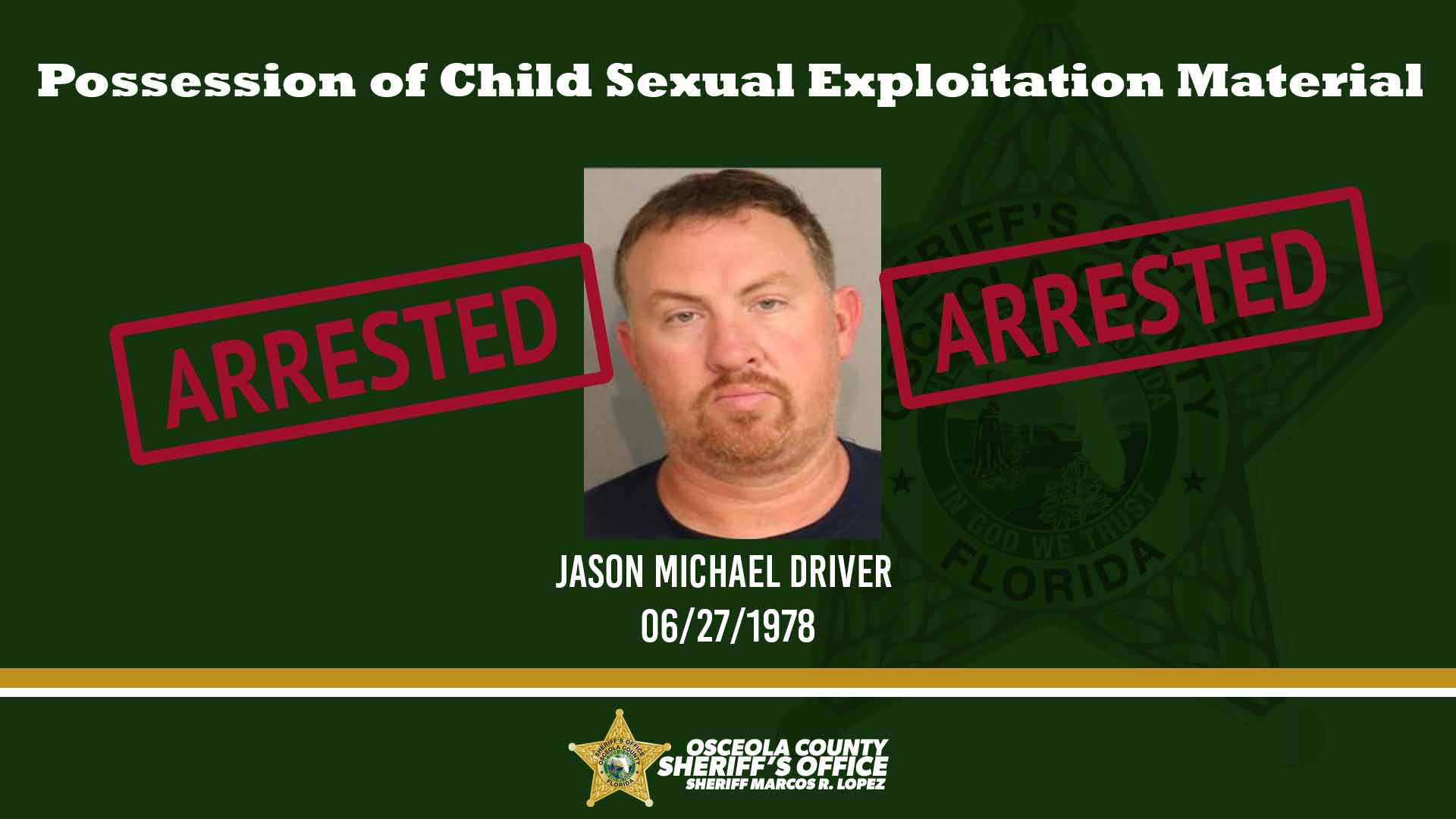Jason Driver Arrested