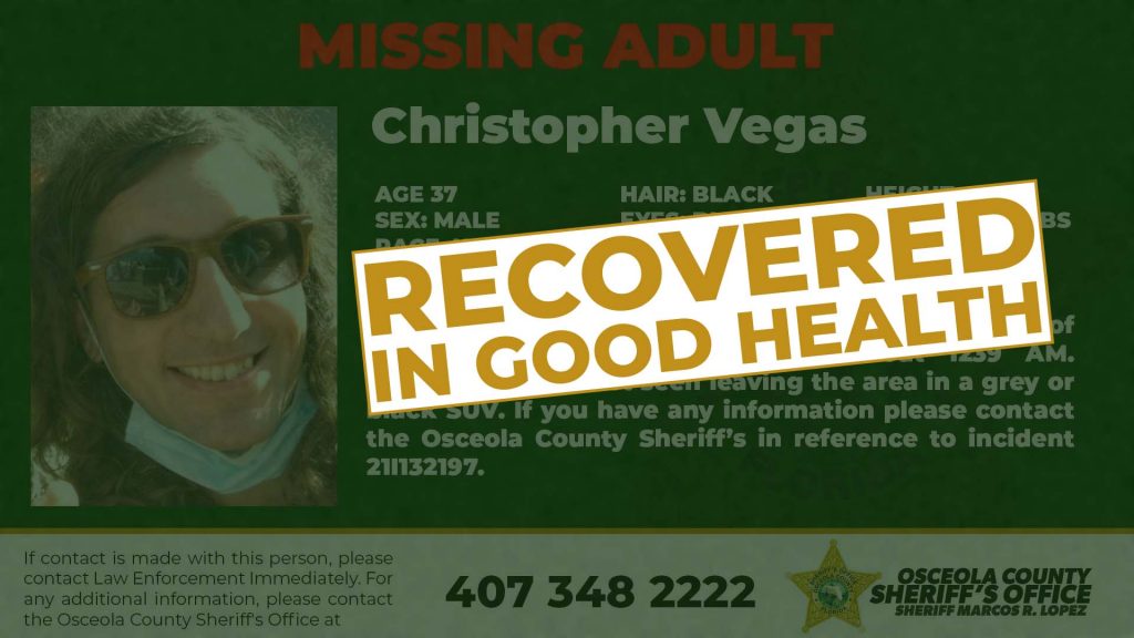 Christopher Vegas Found