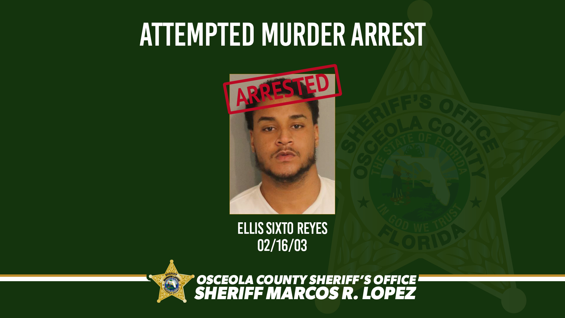 attempted Murder Arrest Ellis Sixto Reyes 02:16:03