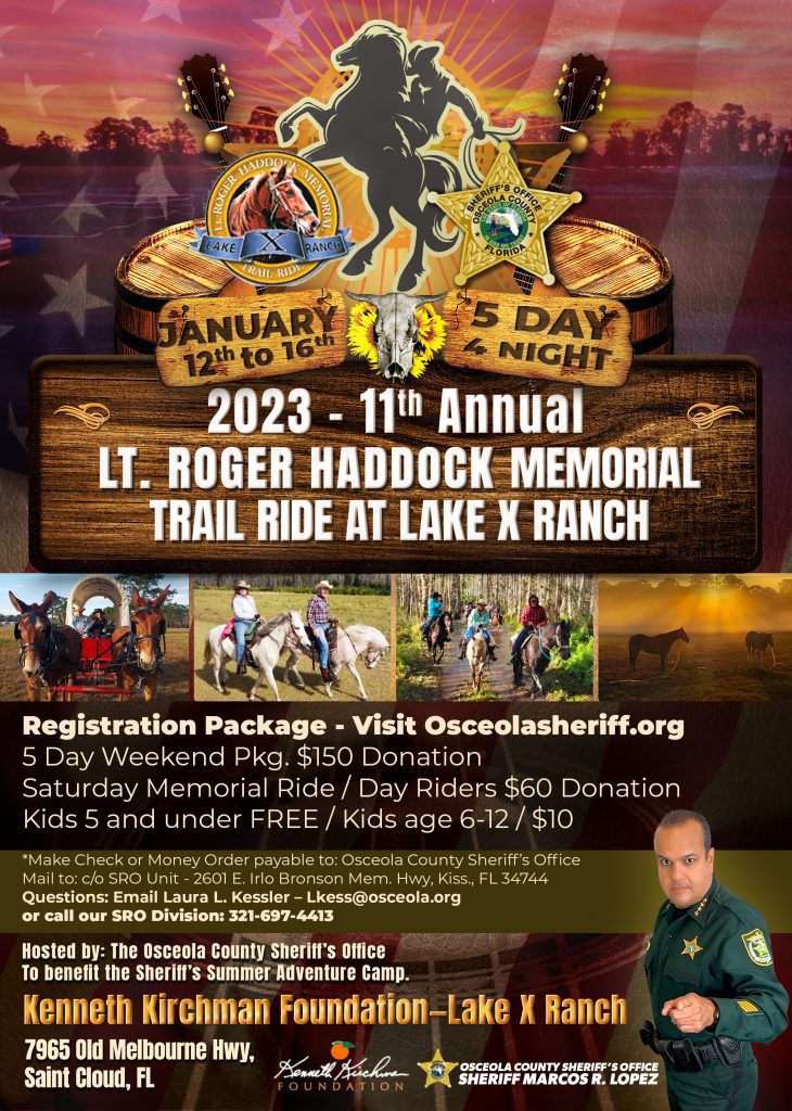 Lt. Roger Haddock Memorial Trail Ride at Lake X Ranch
