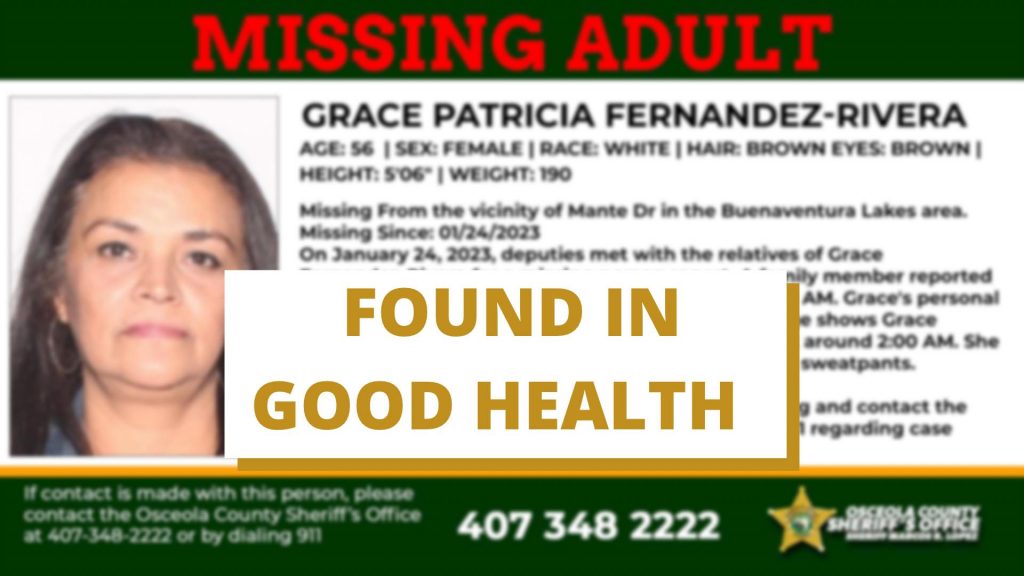 Grace Patricia Fernandez Found