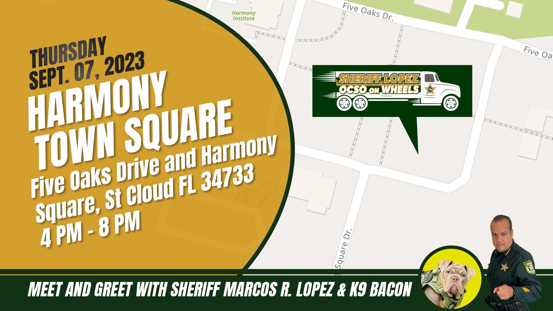 Harmony Town Square, Five Oaks Drive and Harmony Square, St Cloud (Harmony), Florida 34773